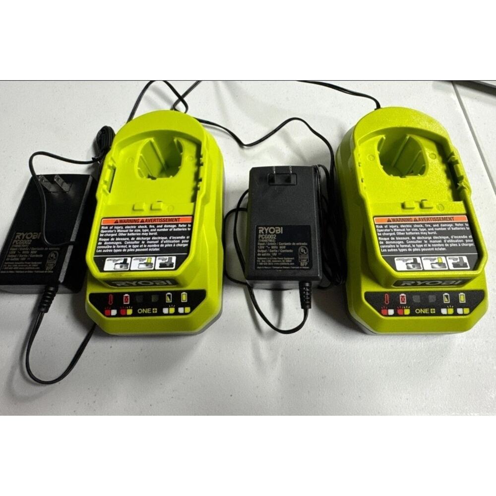 Ryobi PCG002 Battery Charger Kit - 2 Pack Chargers Only No Batteries Working